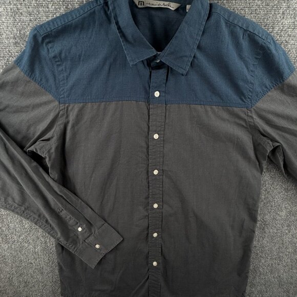 Travis Mathew Other - Travis Matthew Large Long Sleeve Button Up Blue Gray Cotton Blend Lightweight